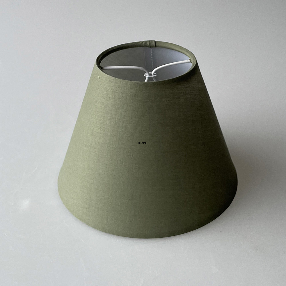 Rund lampeskærm 13 cm i højden, grøn chintz stof