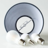Round lampshade height 13 cm, blue chintz fabric