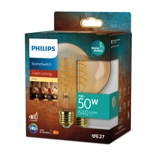 Philips SceneSwitch LED pære, globe, ravfarvet E27 7W 640; 320; 60 lm (svarer til 50 watt) Varm Hvidt Lys 2700K (15000 timer)
