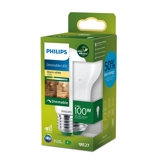 Philips dæmpbar Ultra Efficient LED pære E27 7,3W 1535 lm (svarer til 100 watt) Varm Hvidt Lys 2700k 50000 timer)