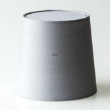 Round cylindrical lampshade height 15 cm, grey cotton fabric