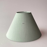 Round lampshade tall model height 16 cm, light green silk fabric