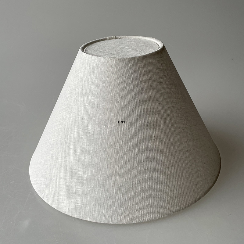 Rund lampeskærm 16 cm i højden, off white hør stof