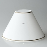 Rund lampeskærm høj model 16 cm i højden, hvid chintz stof (2. sortering - se beskrivelse)
