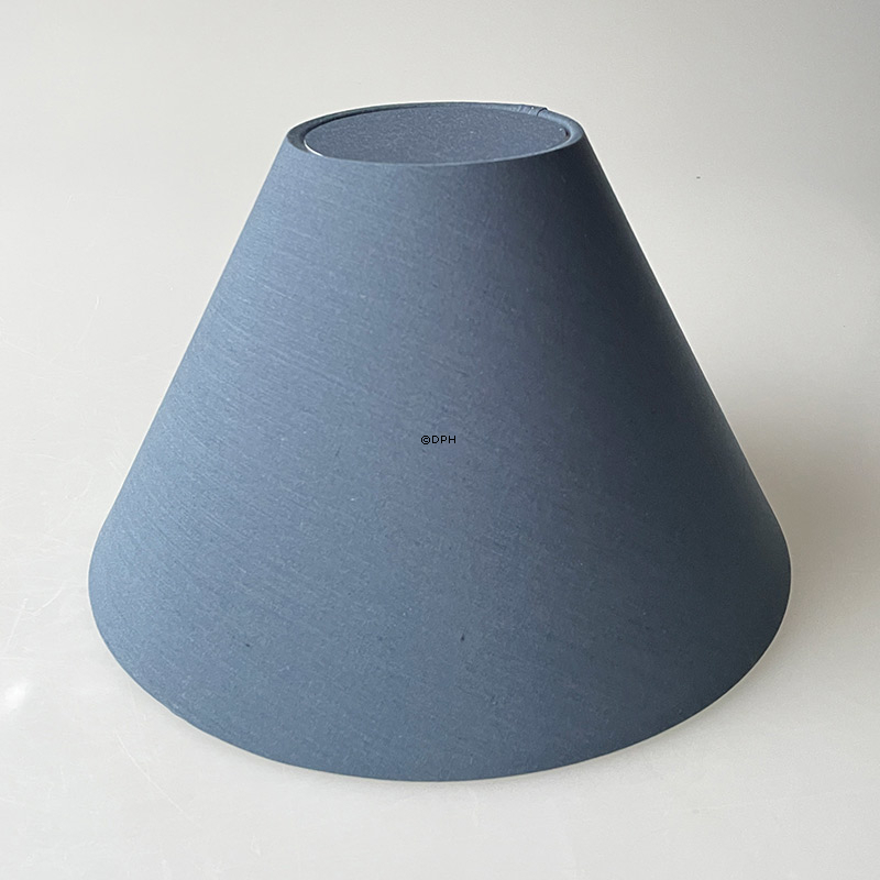 Rund lampeskærm høj model 16 cm i højden, blå chintz stof