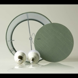 Rund cylinderformet lampeskærm 16 cm i højden, lys grøn silke stof
