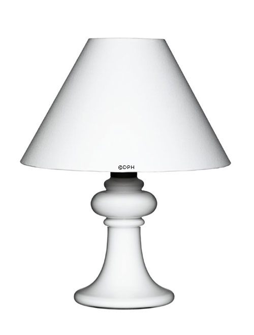 Rund lampeskærm høj model 17 cm i højden, hvid chintz stof