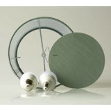 Rund cylinderformet lampeskærm 18 cm i højden, lys grøn silke stof
