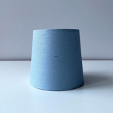 Lampeskærm, rund, cylinderformet, retro, 18 cm i højden, blå hørstof