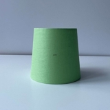 Lampeskærm, rund cylinderformet, retro, 18 cm i højden, forårsgrøn hørstof