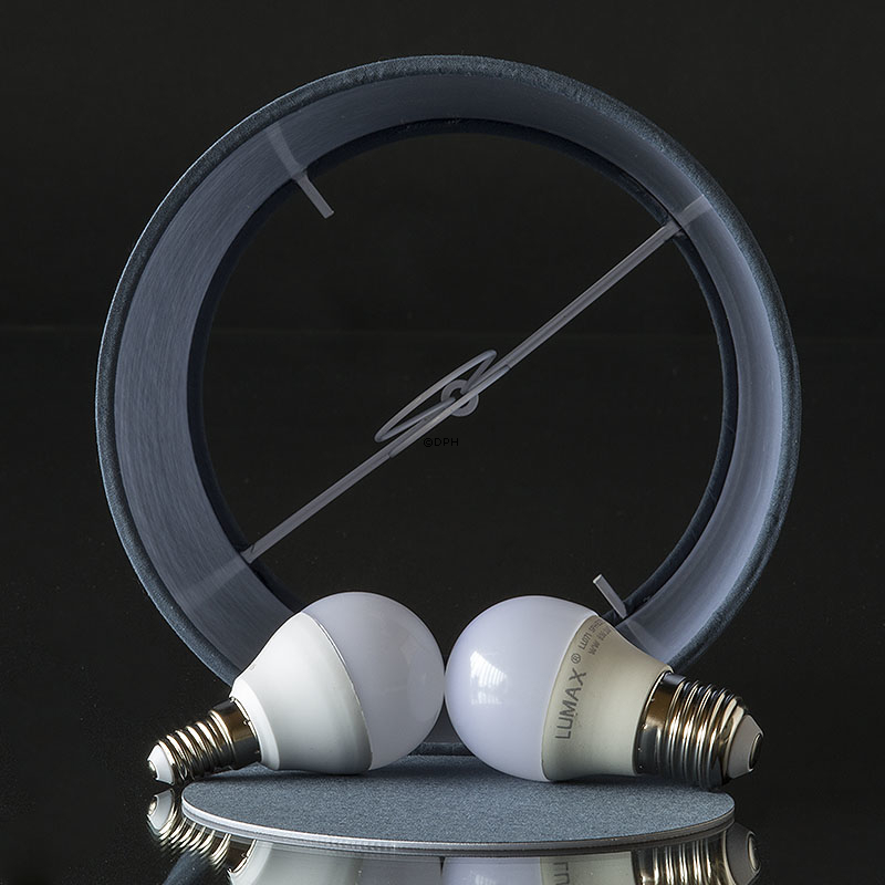 Rund cylinderformet lampeskærm 18 cm i højden, blå chintz stof