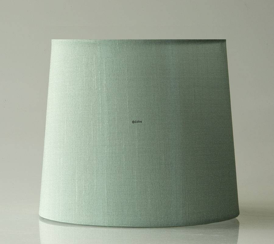 Rund cylinderformet lampeskærm 19 cm i højden, lys grøn silke stof