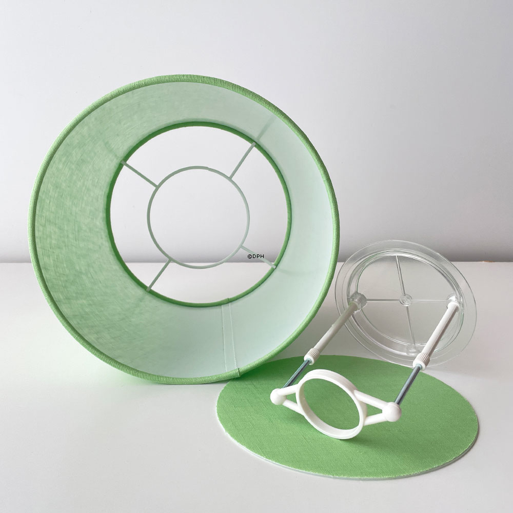 Retro Lampeskærm - Rund lampeskærm 19 cm i højden, forårsgrøn hørstof