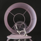 Lampeskærm, rund cylinderformet, 19 cm i højden, rosa chintz stof