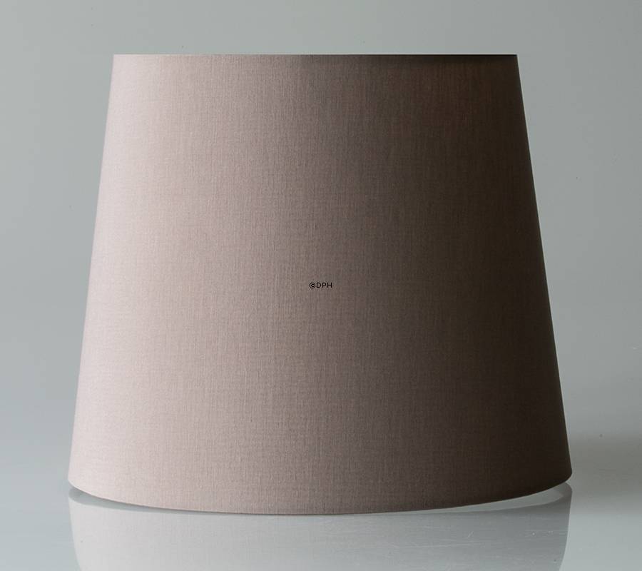 Rund cylinderformet lampeskærm 20 cm i højden, betrukket med lys brun chintz stof