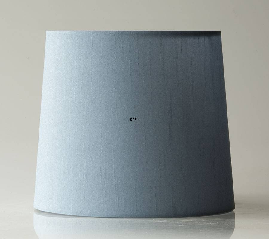 Rund cylinderformet lampeskærm 20 cm i højden, lys blå silke stof