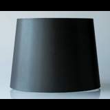 Rund cylinderformet lampeskærm 20 cm i højden, sort chintz stof