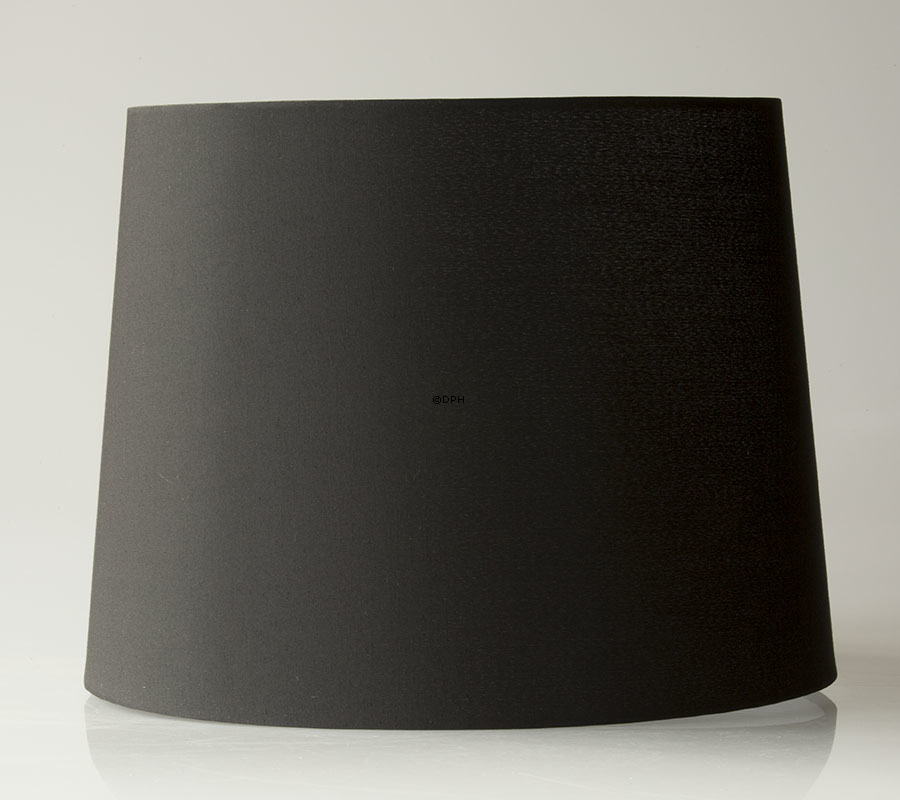 Rund cylinderformet lampeskærm 20 cm i højden, sort chintz stof