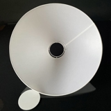 Rund lampeskærm lav model 21 cm, hvid chintz stof
