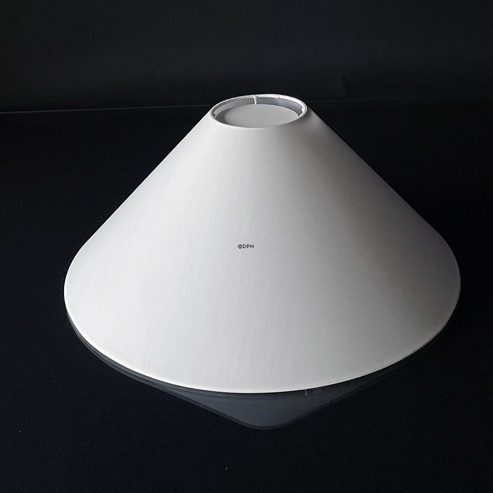 Rund lampeskærm lav model 21 cm, hvid chintz stof