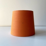 Retro lampeskærm, rund 21 cm i højden, orange hørstof