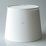 Lampeskærm, rund cylinderformet 21 cm i højden, hvid chintz stof