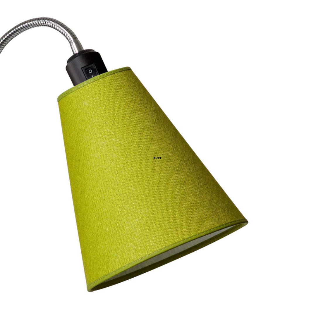 Limegrøn Rund lampeskærm til læselampe 22 cm i højden til E27 fatning med gevind og omløbsringe