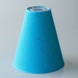 Turquoise Round lampshade for reading lamps height 22 cm for E27 threaded socket with rings covered with turquoise blue flax fabric