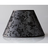Round lampshade medium tall model 22 cm, silver fabric with black pattern