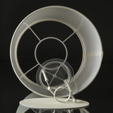 Round cylindrical lampshade height 22 cm, white chintz fabric