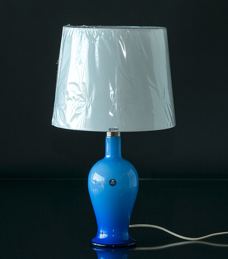 Rund cylinderformet lampeskærm 22 cm i højden, hvid chintz stof