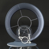 Rund cylinderformet lampeskærm 22 cm i højden, blå chintz stof