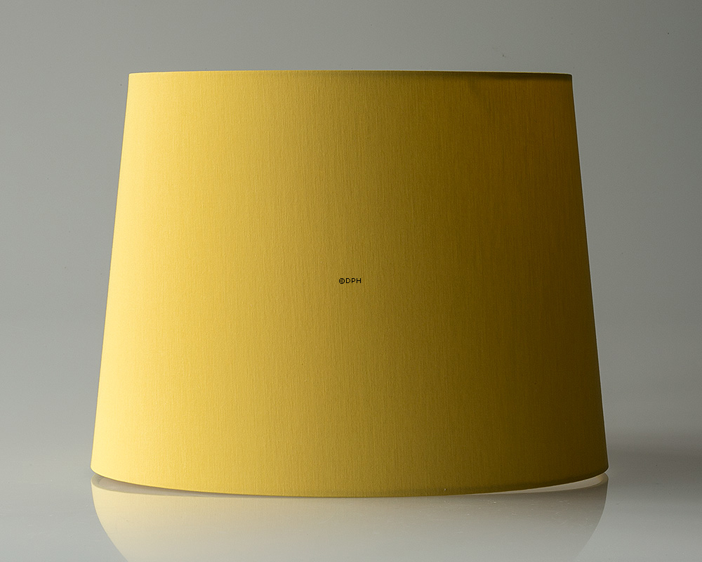 Rund cylinderformet lampeskærm 22 cm i højden, gul chintz stof