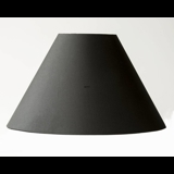 Rund lampeskærm høj model 23 cm i højden, sort chintz stof