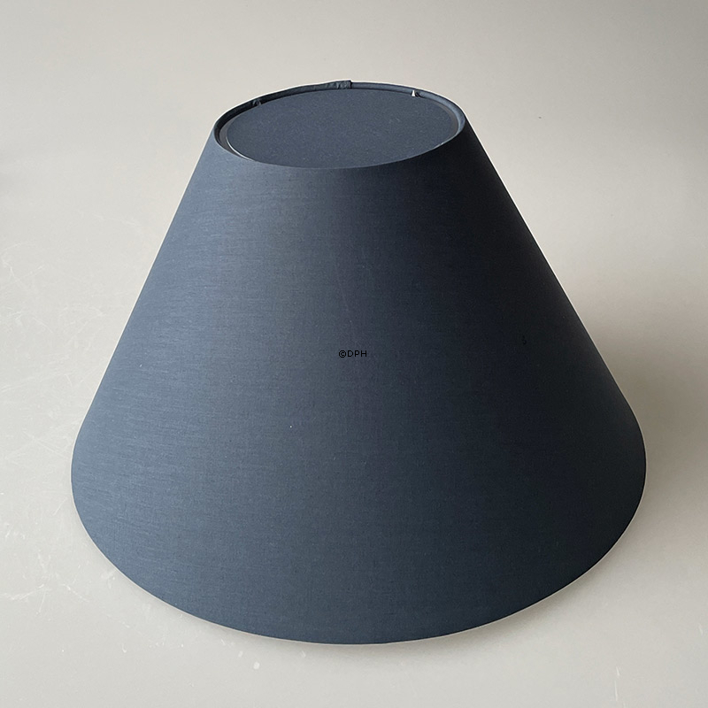 Rund lampeskærm høj model 23 cm i højden, blå chintz stof