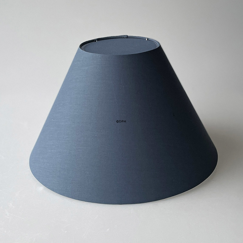 Rund lampeskærm høj model 23 cm i højden, blå chintz stof