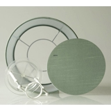 Rund cylinderformet lampeskærm 23 cm i højden, lys grøn silke