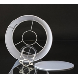 Rund cylinderformet lampeskærm 23 cm i højden, Hvid chintz m/kant