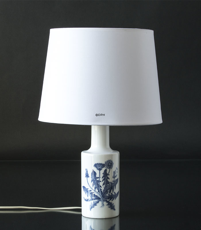 Rund cylinderformet lampeskærm 23 cm i højden, Hvid chintz m/kant