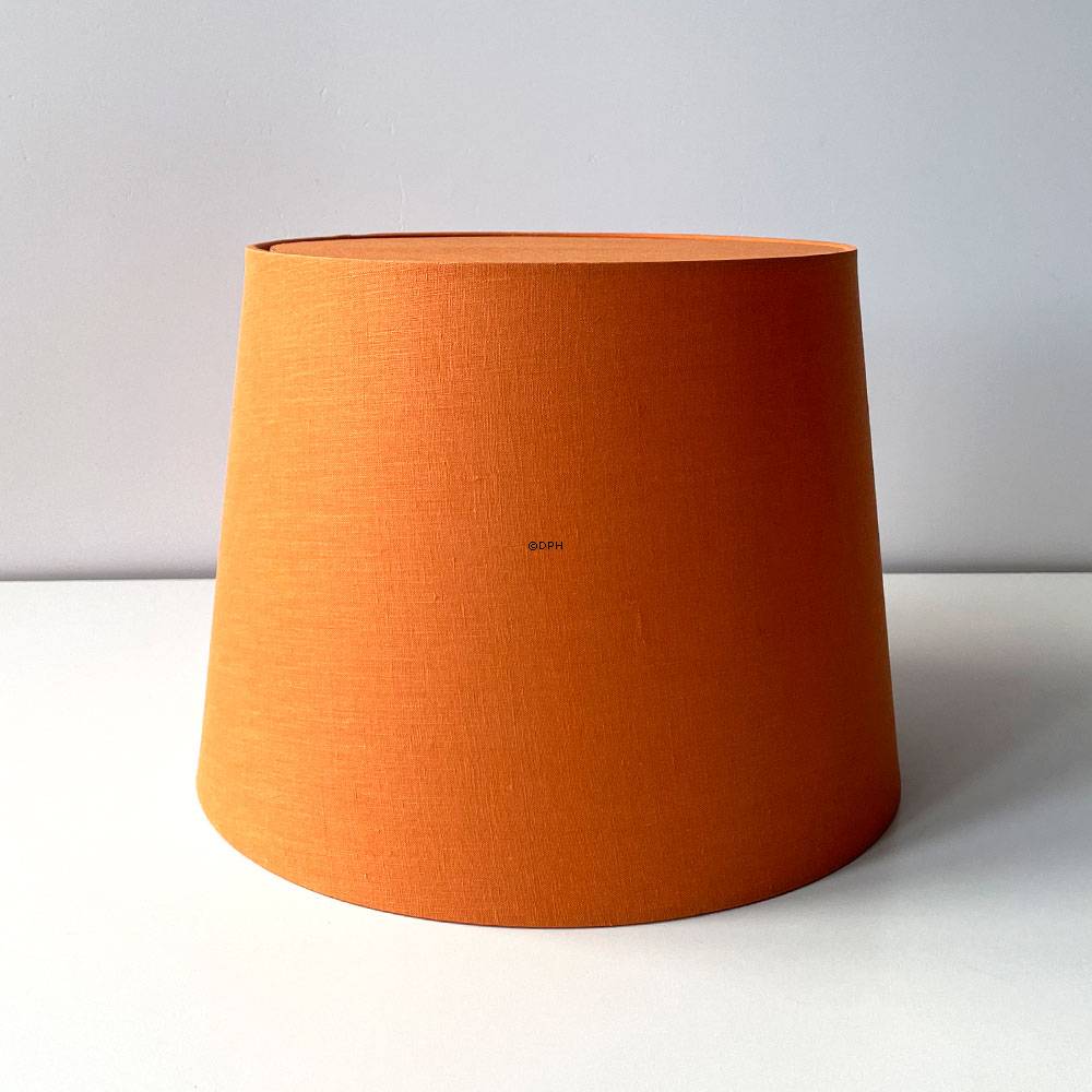 Rund cylinderformet lampeskærm 24 cm i højden, orange hørstof