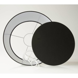 Rund cylinderformet lampeskærm 24 cm i højden, sort chintz stof