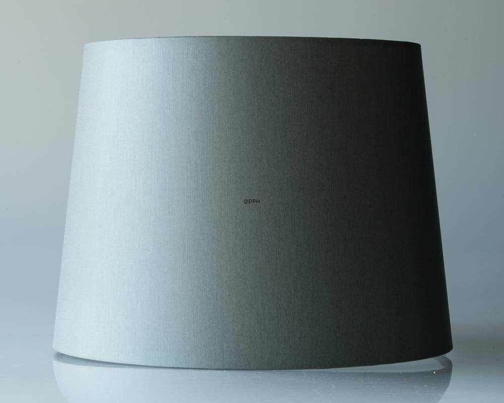 Rund cylinderformet lampeskærm 24 cm i højden, grå chintz stof