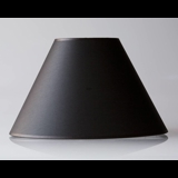 Rund lampeskærm høj model 25 cm i højden betrukket med sort chintz stof