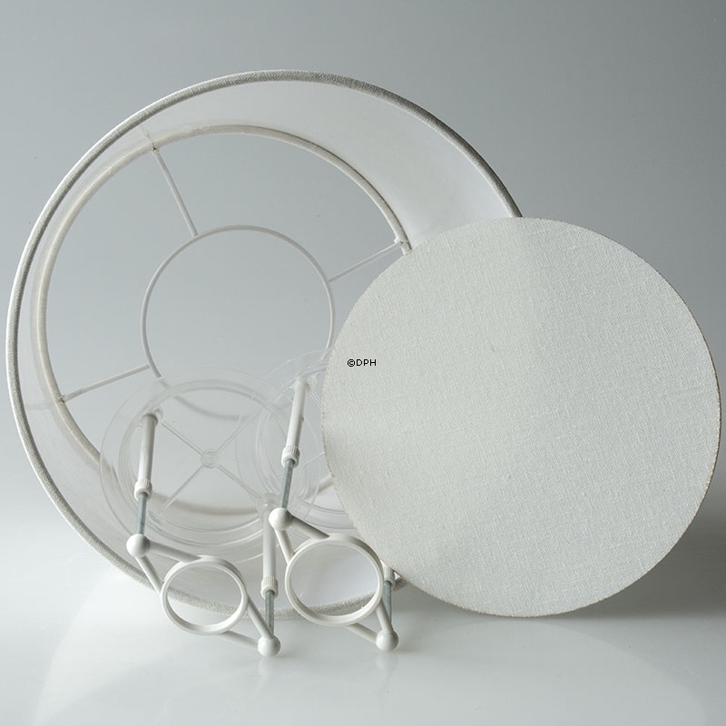 Rund cylinderformet lampeskærm 26 cm i højden, off white hørstof