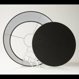 Rund cylinderformet lampeskærm 26 cm i højden i sort chintz, (evt til Holmegaard Base lampe stor)