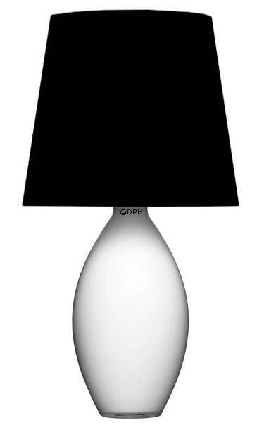 Rund cylinderformet lampeskærm 26 cm i højden i sort chintz, (evt til Holmegaard Base lampe stor)