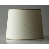 Rund cylinderformet lampeskærm 28 cm i højden, hvid chintz stof med guldkant