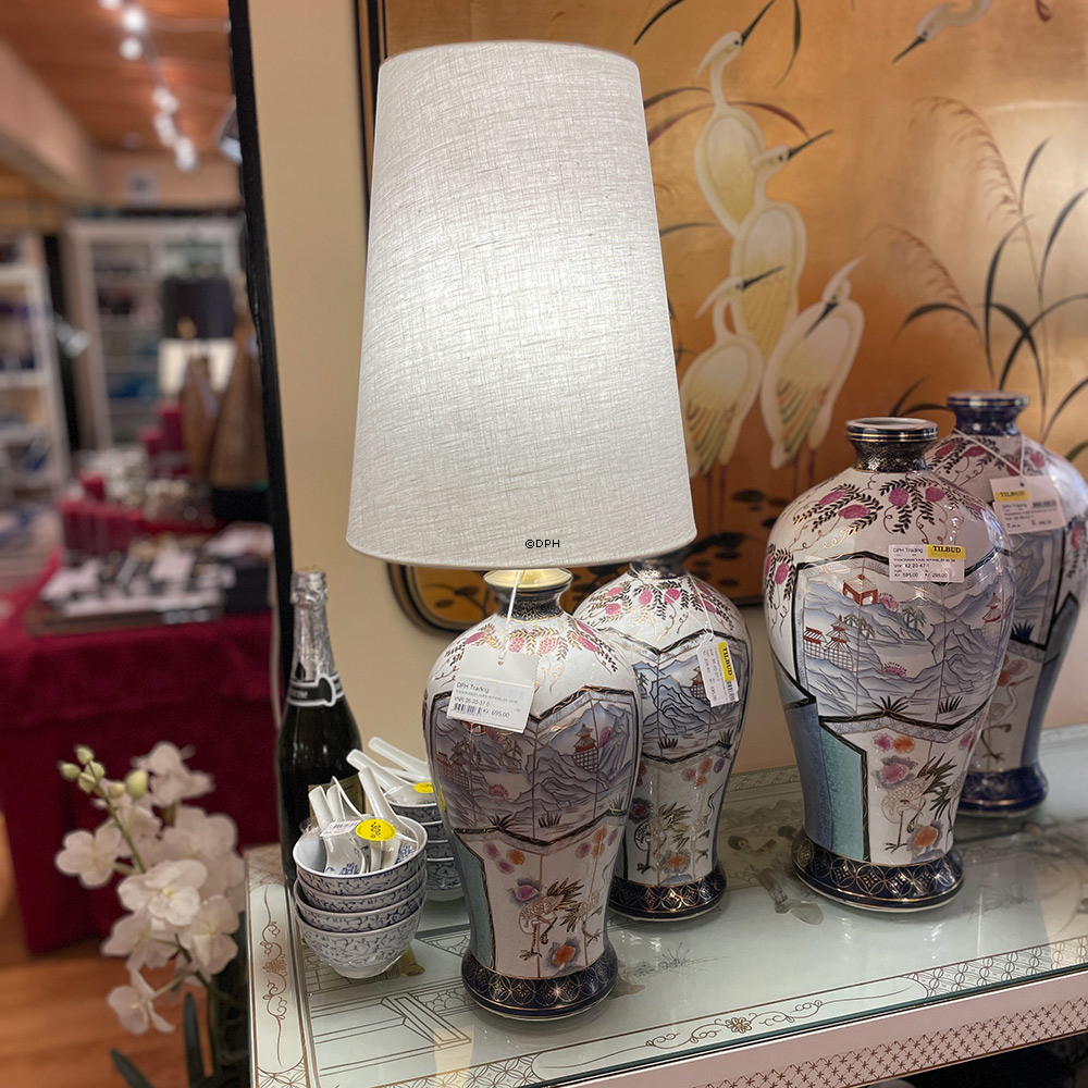 Rund, høj cylinderformet lampeskærm 28 cm i højden, HVID hørstof