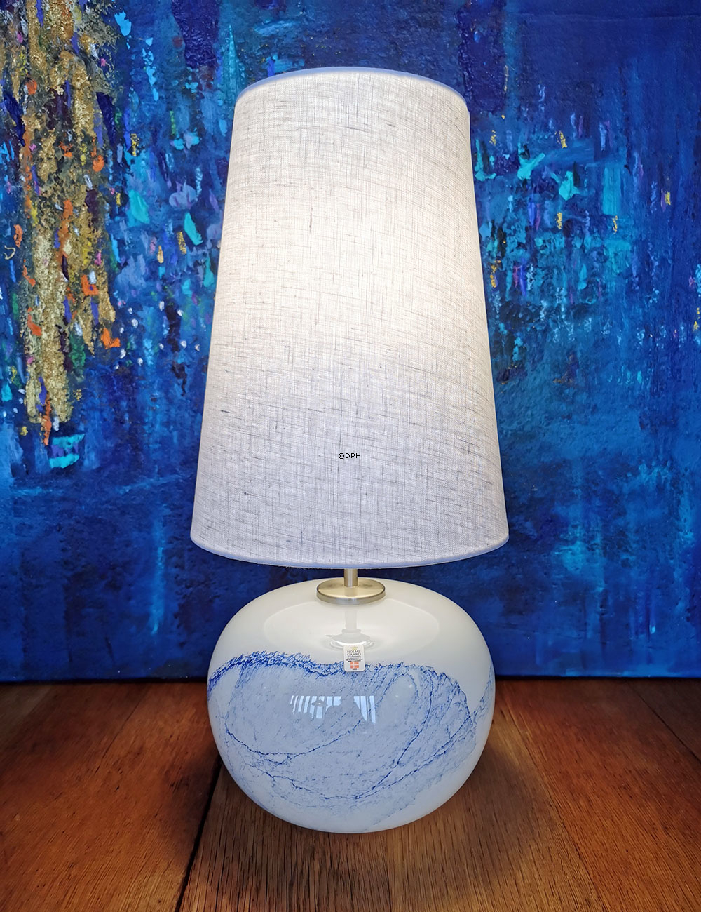 Rund, høj cylinderformet lampeskærm 28 cm i højden, HVID hørstof