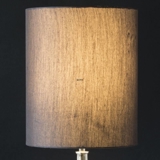 Round cylindrical lampshade,  dark grey fabric, WITHOUT lid